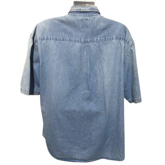 Dickies Short Sleeve Workwear Shirt Men's Size 3XL Faded Blue Denim Button-up - Picture 8 of 11